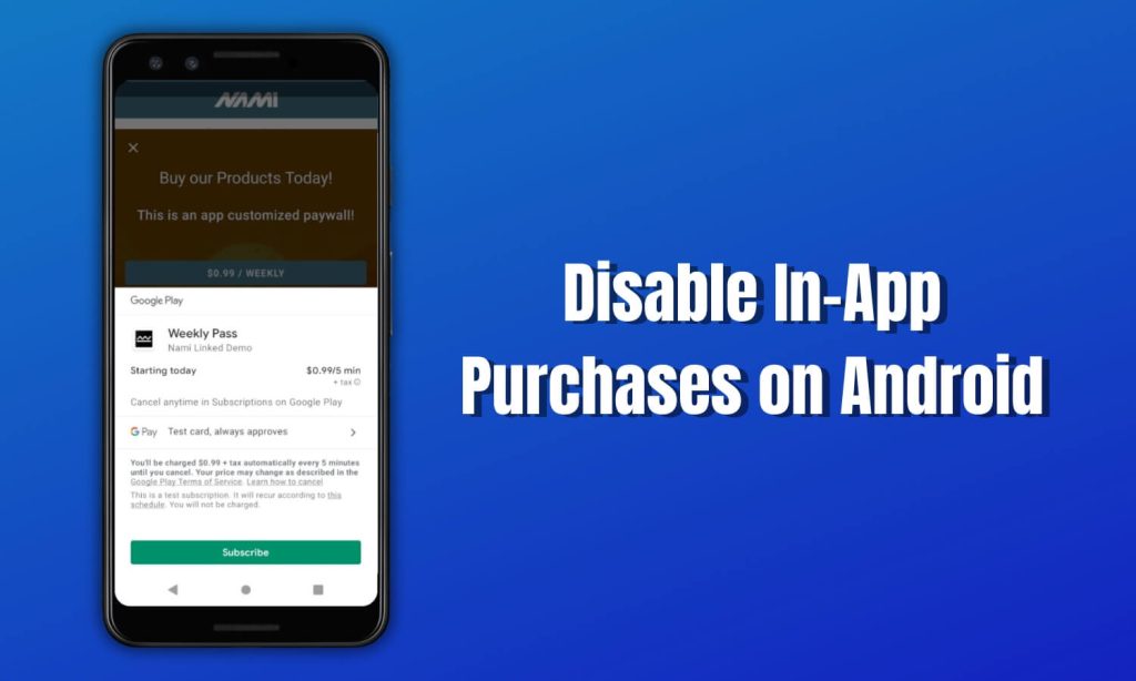 Disable in-app purchases android
